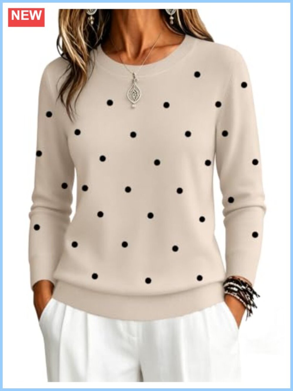 100% Viscose Long Sleeve Crewneck Pullover Sweater Lightweight Ribbed Knit